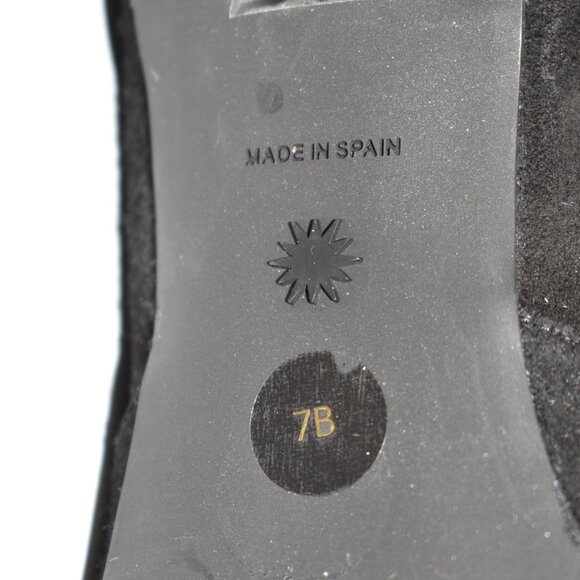 $650 Stuart Weitzman Stretch Suede POINTY TOE HEEL Booties Black Sock 7 (PB21) - Picture 7 of 8